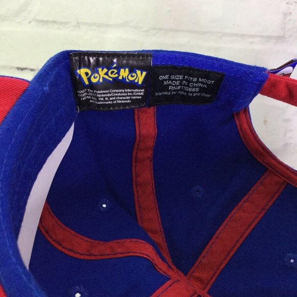 Pokemon Pokeball Logo Distressed Strapback Hat Cap - Picture 7 of 7